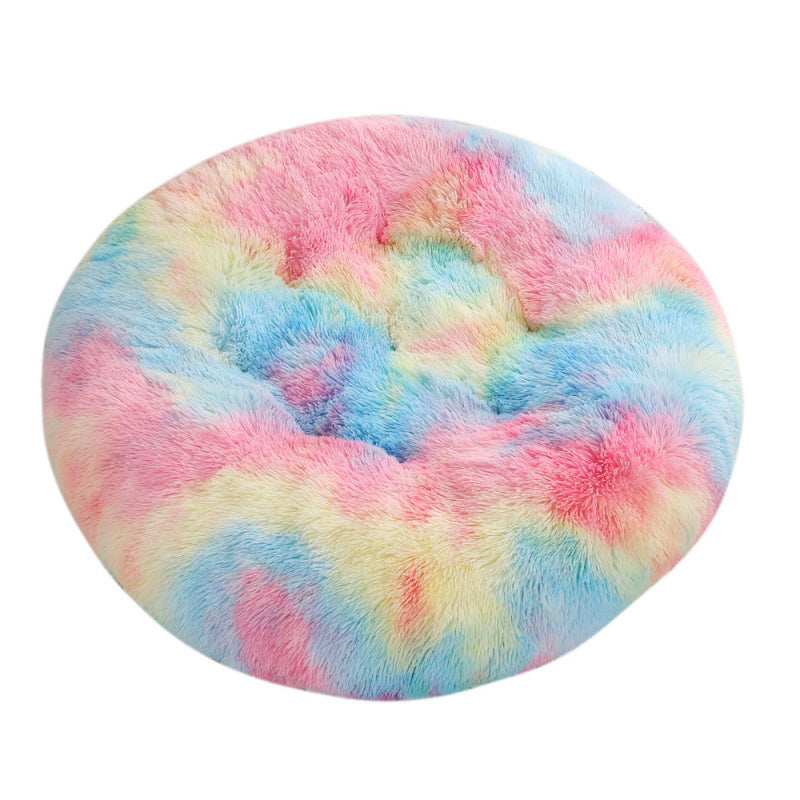 Pet Round Plush Warm Sleeping Mat Bed House