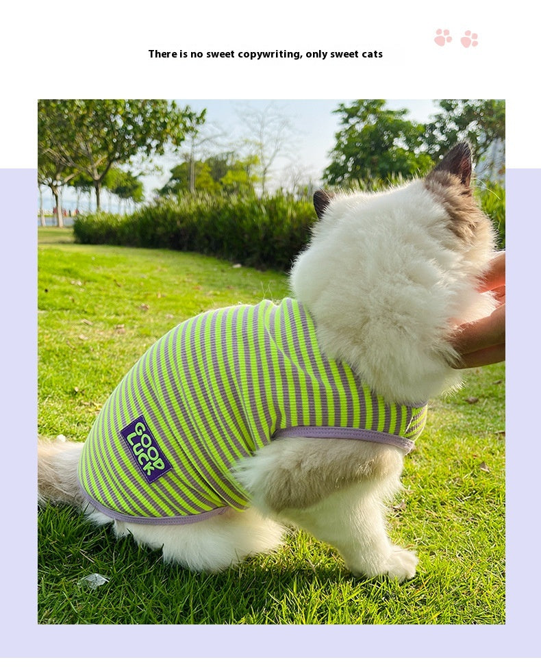 Pet Cool Breathable Striped Vest Clothes