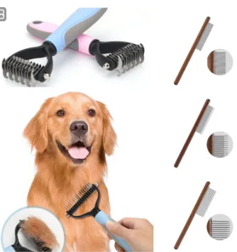 Stainless Steel Double Sided Pet Grooming Comb For Hair Removal And Dematting