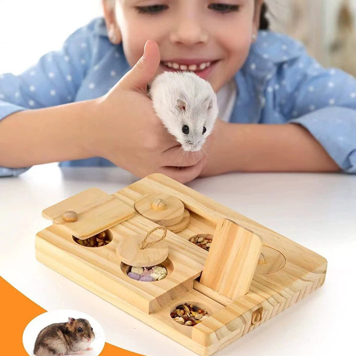 Wooden Snack Dispenser For Pet Cage Feeding System