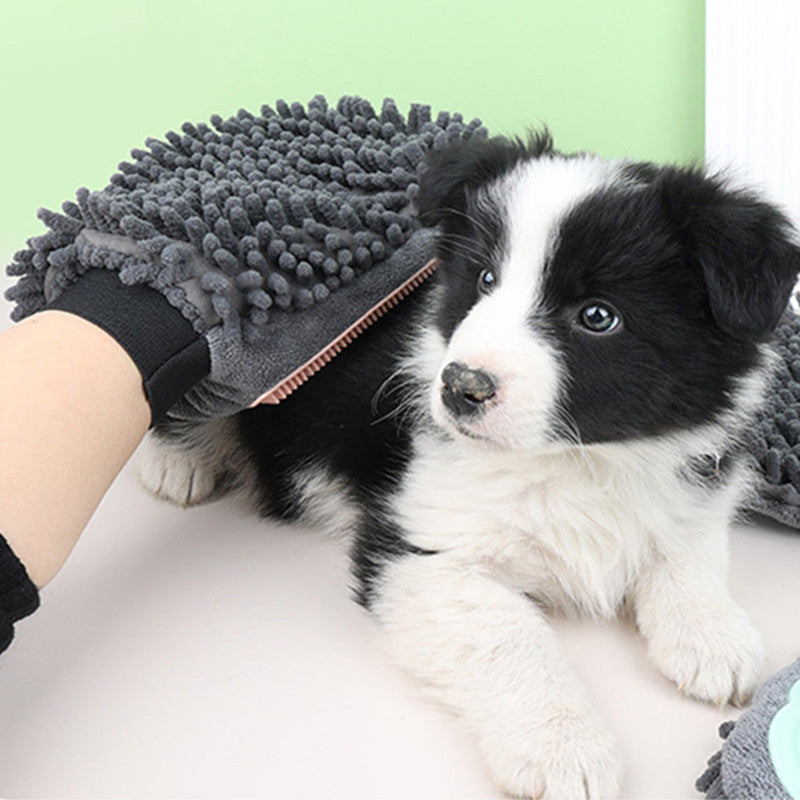 2-In-1 Pet Bathing Grooming Glove For Brushing And Massage Use