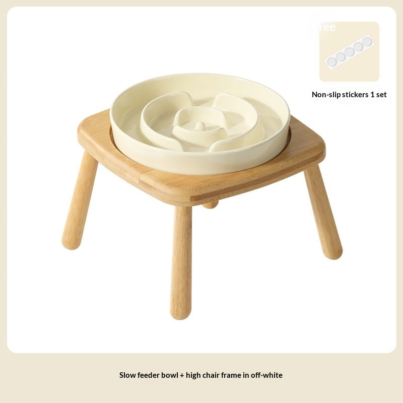 Ceramic Pet Slow Feeding Anti Choking Tip Proof Bowl
