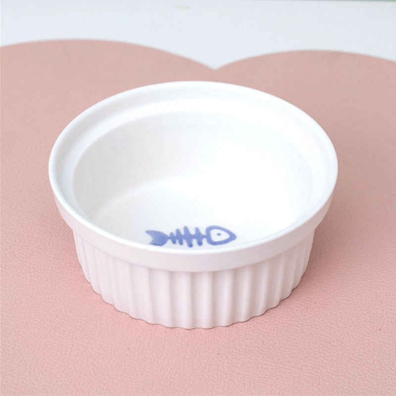 Bowl Ceramic Double Bowl Water Bowl Tall Diagonal Pet Bowl supplies