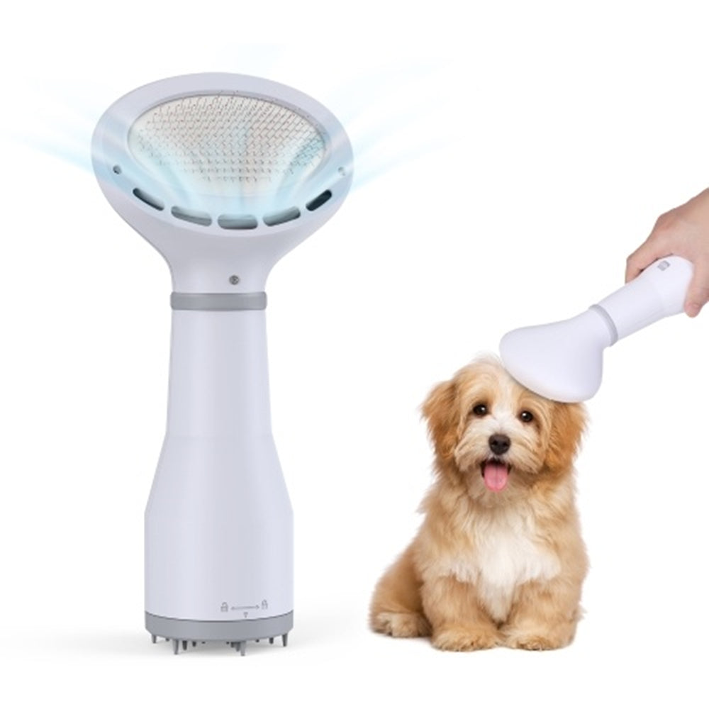 Pet Grooming Hair Dryer With Built-In Slicker Brush