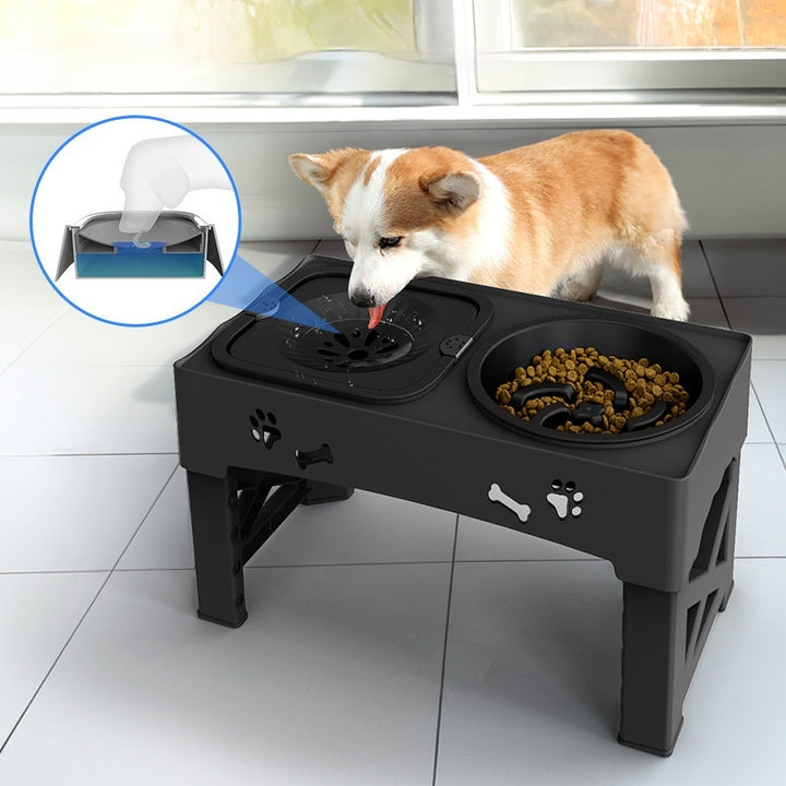 Pet Stainless Steel Feeder Double Bowl Integrated Lifting Bowl