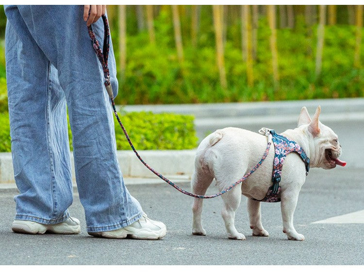 Outdoor Pet Floral Round Hand Holding Rope
