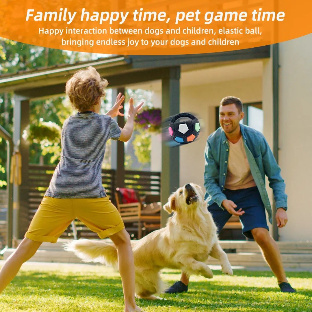 New Football Tennis Ball Shape Pet Toy Durable Teething Relief Outdoor Training Squeaky Toy