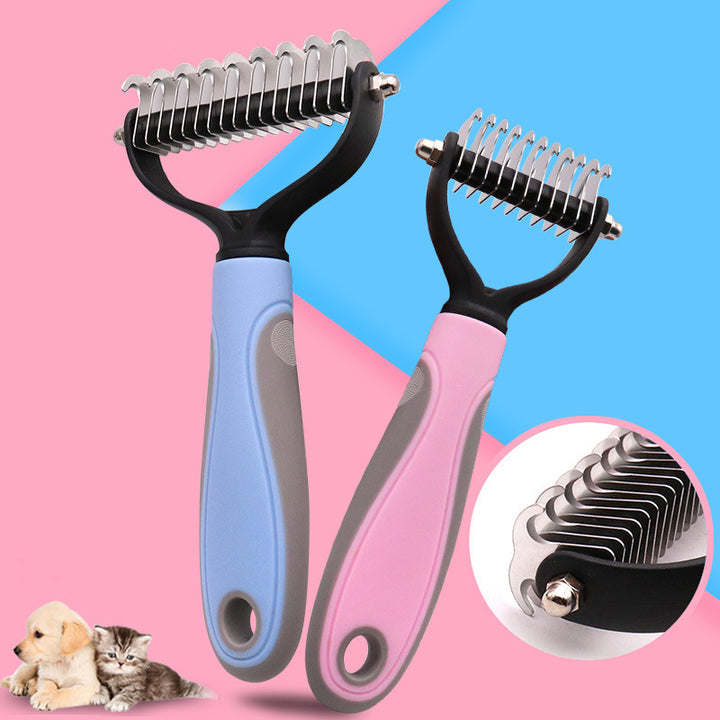 Stainless Steel Double Sided Pet Grooming Comb For Hair Removal And Dematting