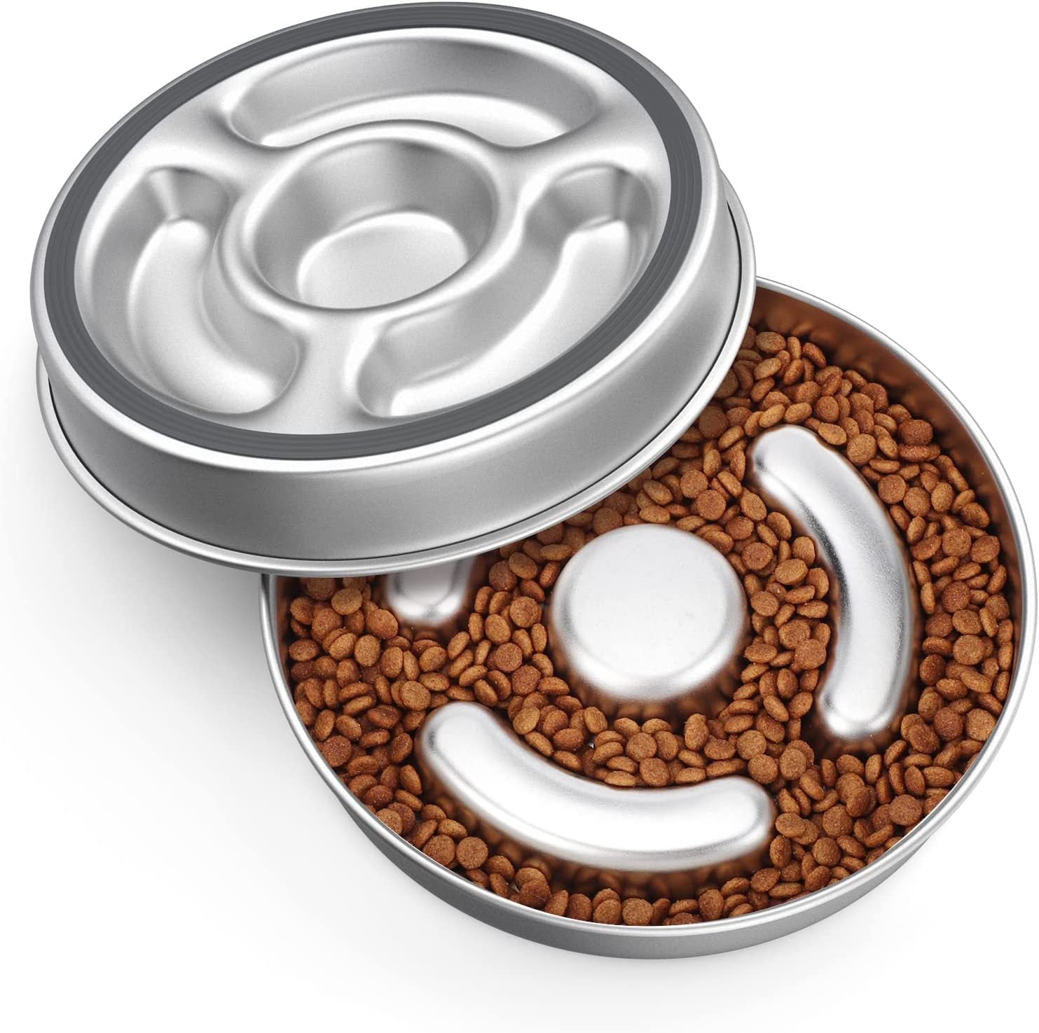 Stainless Steel Pet Slow Feeding Neck Protector Bowl