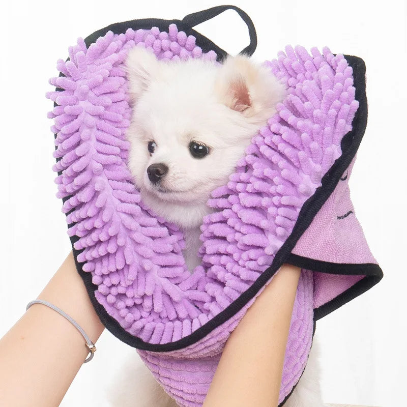 Microfiber Quick Dry Pet Towel With Hand Pockets For Fast Absorption