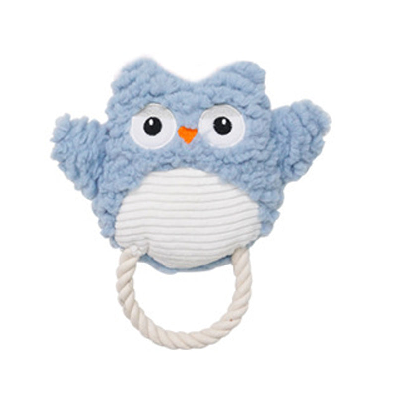 Plush Animal Shape Bite Resistant Squeaky Corduroy Pet Toy Training Accessory