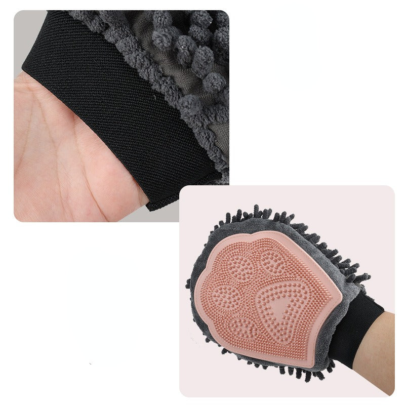 2-In-1 Pet Bathing Grooming Glove For Brushing And Massage Use