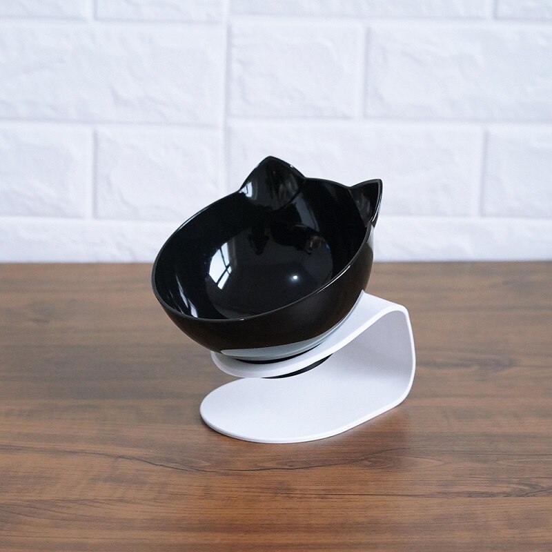 Non Slip Double Pet Bowl Raised Stand Cervical Protection Transparent Feeder