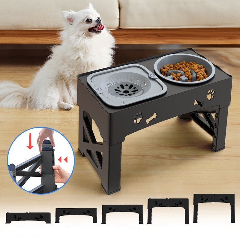 Pet Stainless Steel Feeder Double Bowl Integrated Lifting Bowl