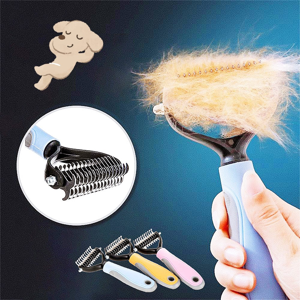 Stainless Steel Double Sided Pet Grooming Comb For Hair Removal And Dematting