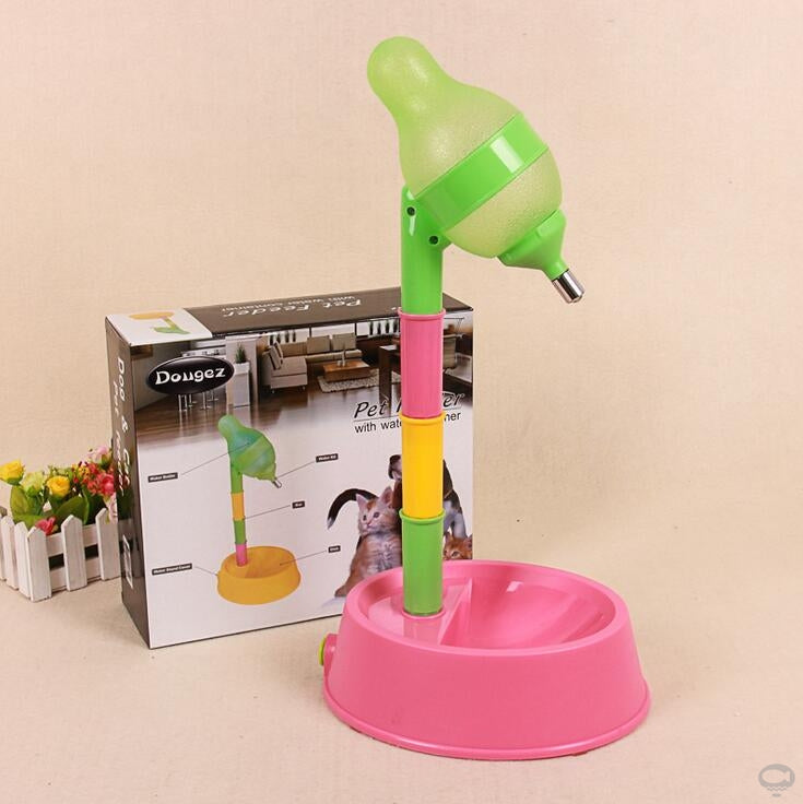 Automatic Height Adjustable Pet Water Dispenser Stand Fountain Feeding Bowl