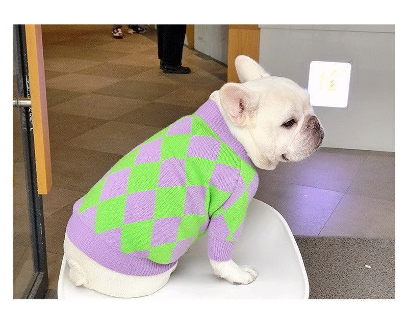 Plaid Pet Sweater For Comfortable Everyday Wear