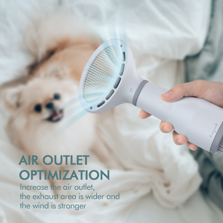 Pet Grooming Hair Dryer With Built-In Slicker Brush