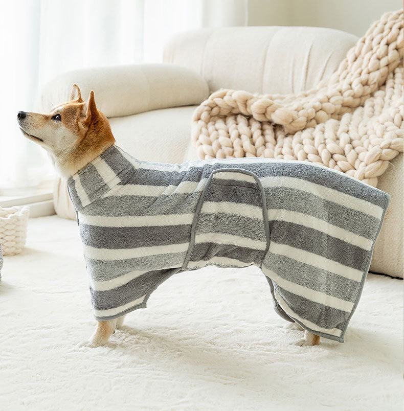 Pet Bath Robe Towel For Fast Drying And Grooming Use