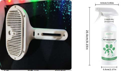 Self Cleaning Pet Grooming Comb With Mist For Hair Removal And Dematting