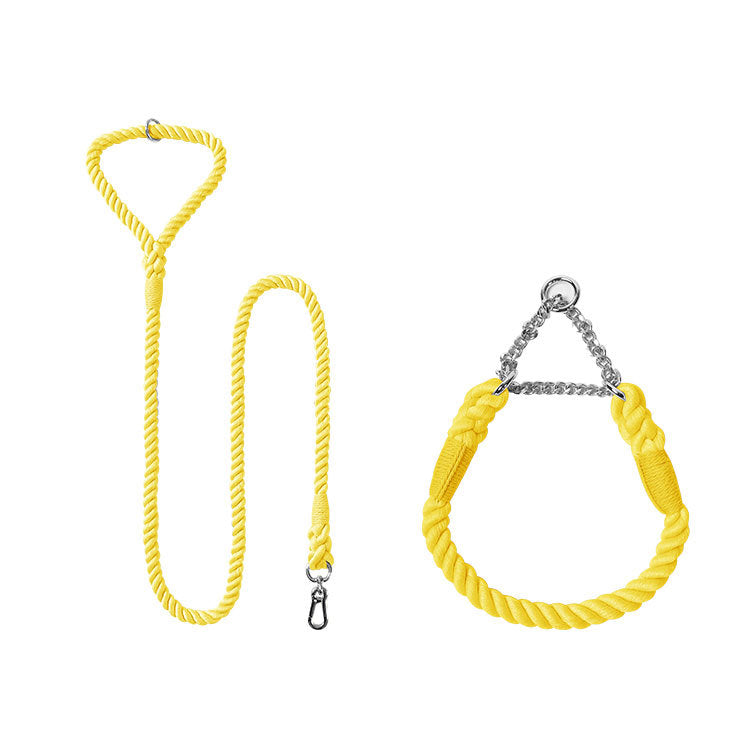 Woven Cotton Pet Leash And Collar Set For Comfortable Walking Control