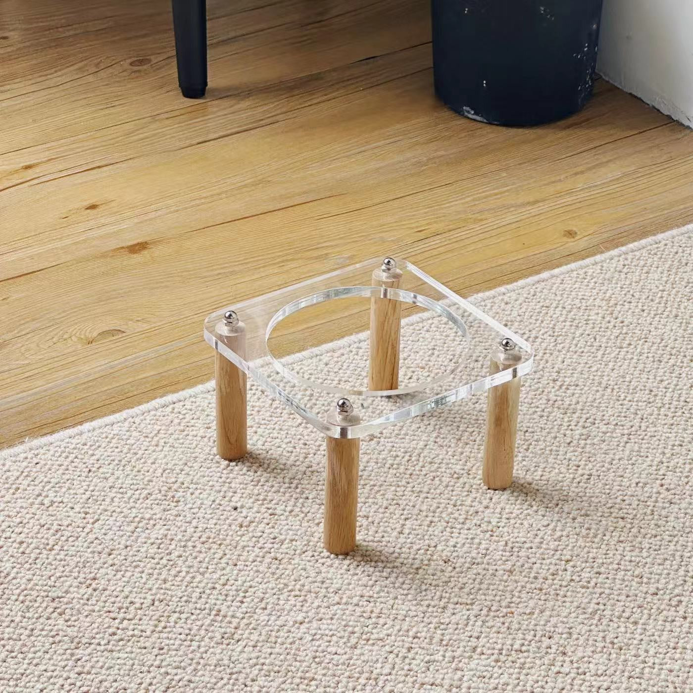 Ceramic Anti-Tumble Raised Pet Food And Water Double Bowl Stand