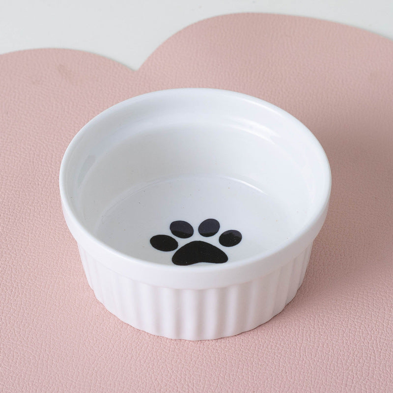 Bowl Ceramic Double Bowl Water Bowl Tall Diagonal Pet Bowl supplies