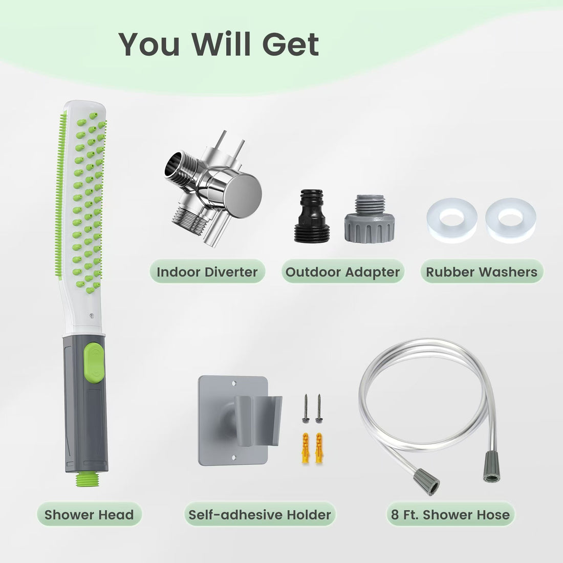 Pet Bathing Shower Brush With Integrated Water Flow For Cleaning Use