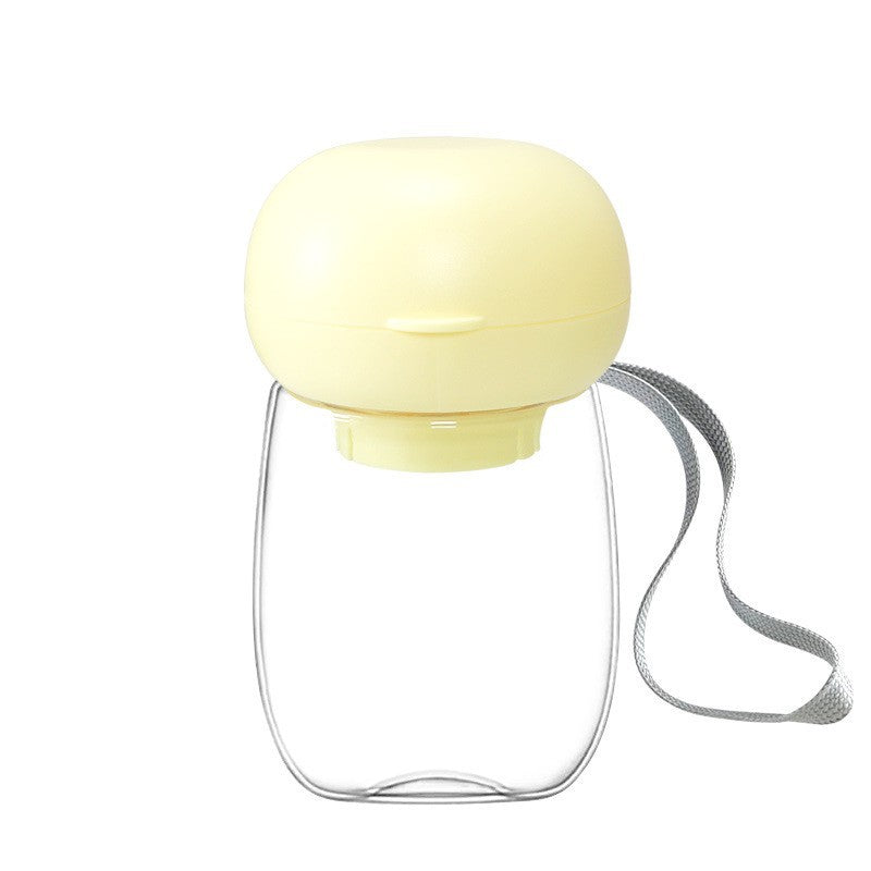 Portable Outdoor Travel Pet Water Bottle Drinking Cup Feeding Bowl With Lanyard