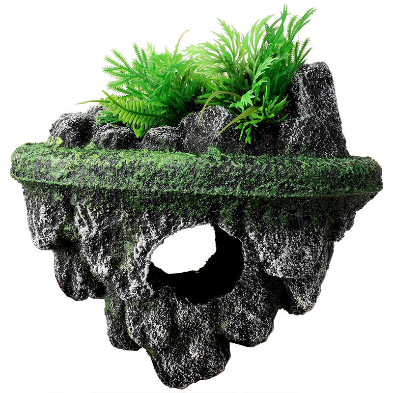 Floating Stone Ornament For Pet Tank Landscaping Decoration