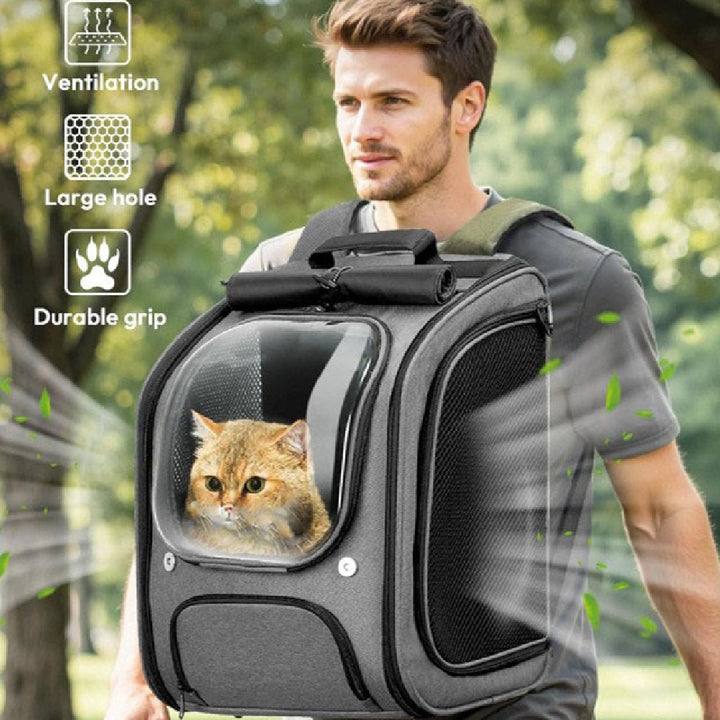Portable Aviation Style Pet Backpack For Travel And Outdoor Use