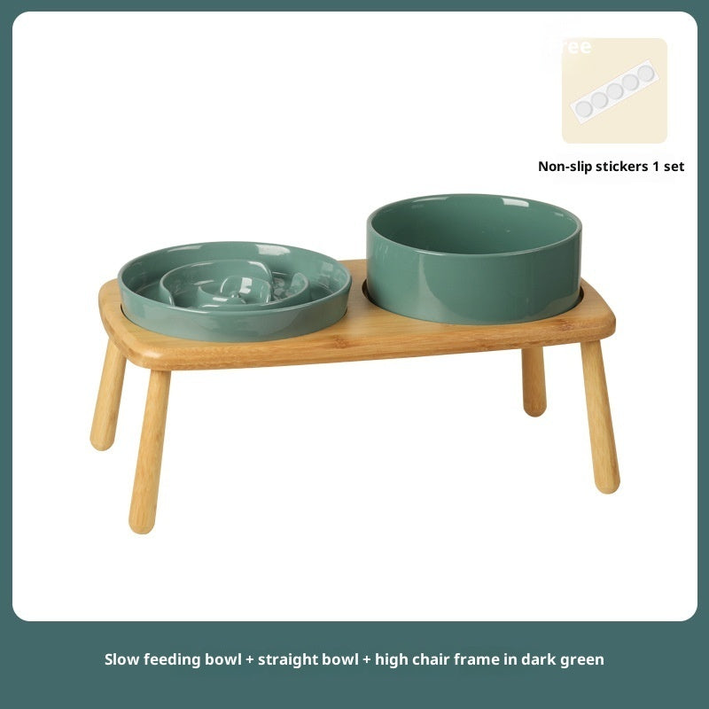 Ceramic Pet Slow Feeding Anti Choking Tip Proof Bowl