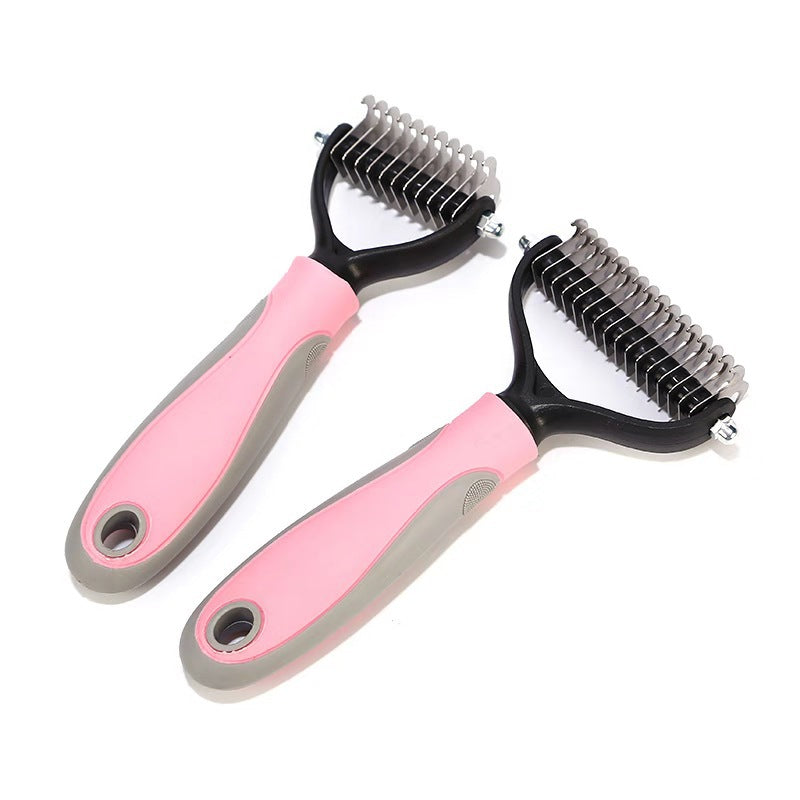 Stainless Steel Double Sided Pet Grooming Comb For Hair Removal And Dematting