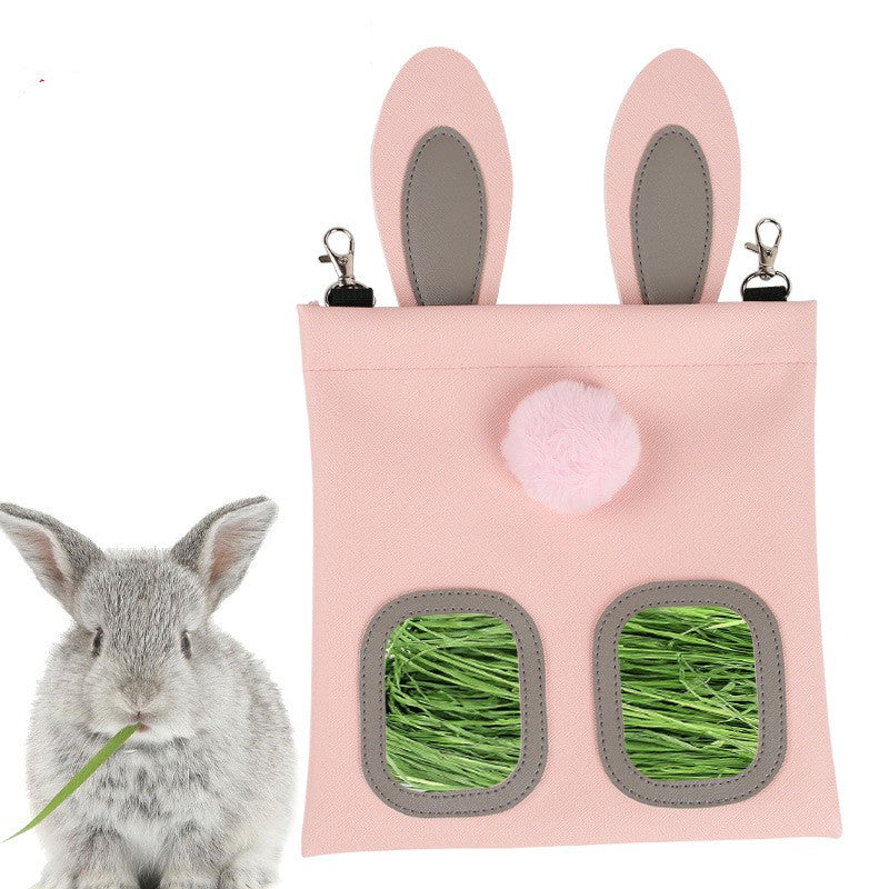 Cute Straw Bag Pet Hay Feeder For Small Animal Cage