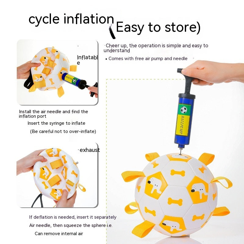 Pet Interactive Football Outdoor Training Bite Chew Teething Ball Toy
