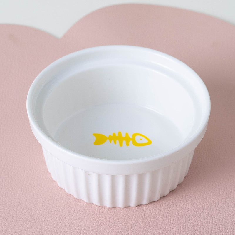 Bowl Ceramic Double Bowl Water Bowl Tall Diagonal Pet Bowl supplies