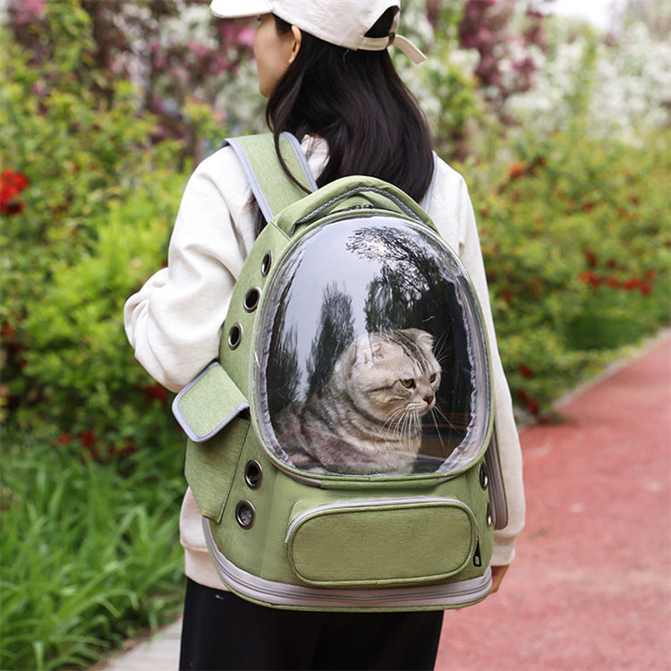 Portable Transparent Pet Backpack For Travel And Outdoor Use