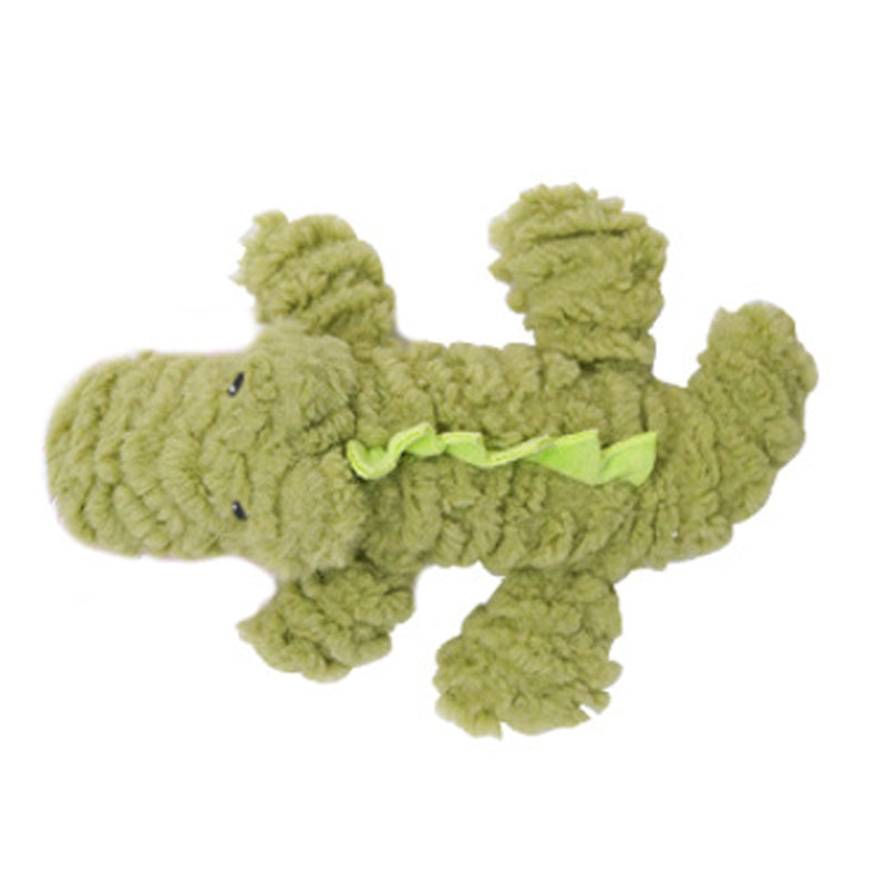 Plush Animal Shape Bite Resistant Squeaky Corduroy Pet Toy Training Accessory