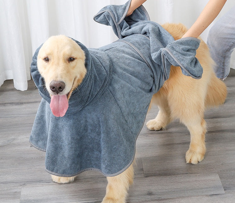 Highly Absorbent Cotton Pet Bathrobe Towel For Quick Drying