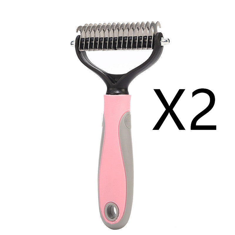 Stainless Steel Double Sided Pet Grooming Comb For Hair Removal And Dematting