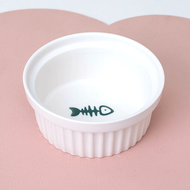 Bowl Ceramic Double Bowl Water Bowl Tall Diagonal Pet Bowl supplies