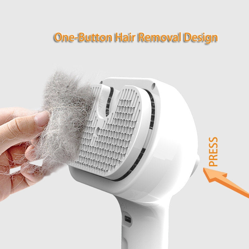 Self Cleaning Pet Grooming Comb With Mist For Hair Removal And Dematting