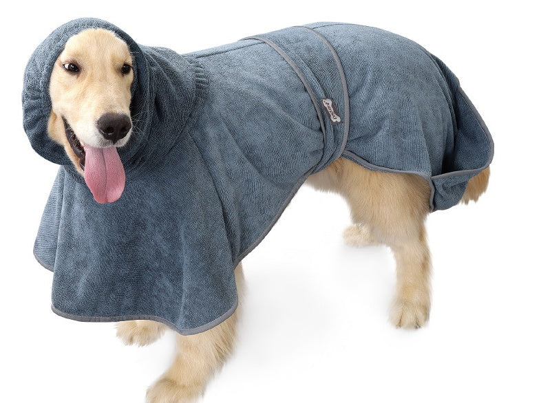 Highly Absorbent Cotton Pet Bathrobe Towel For Quick Drying
