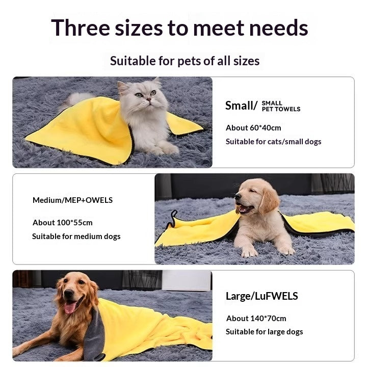 Super Absorbent Quick Drying Pet Bath Towel For Fast Drying Use