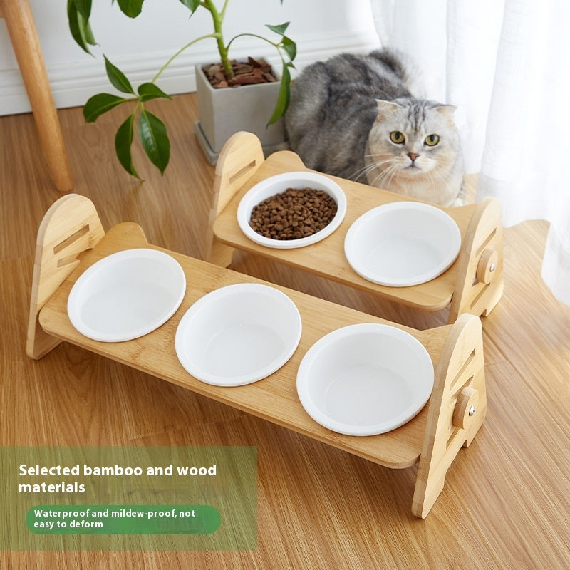 Oblique Mouth Pet Cervical Spine Protection Drinking Bowl