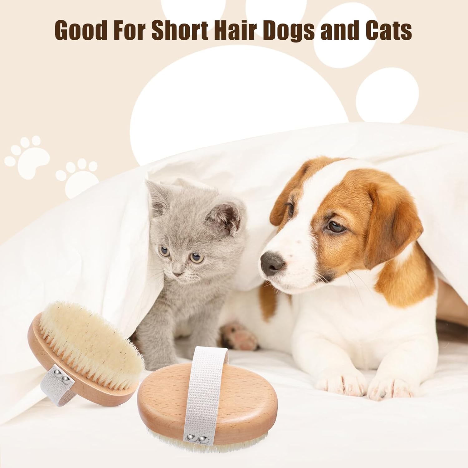 Soft Boar Bristle Pet Grooming Brush For Shedding Control And Daily Care