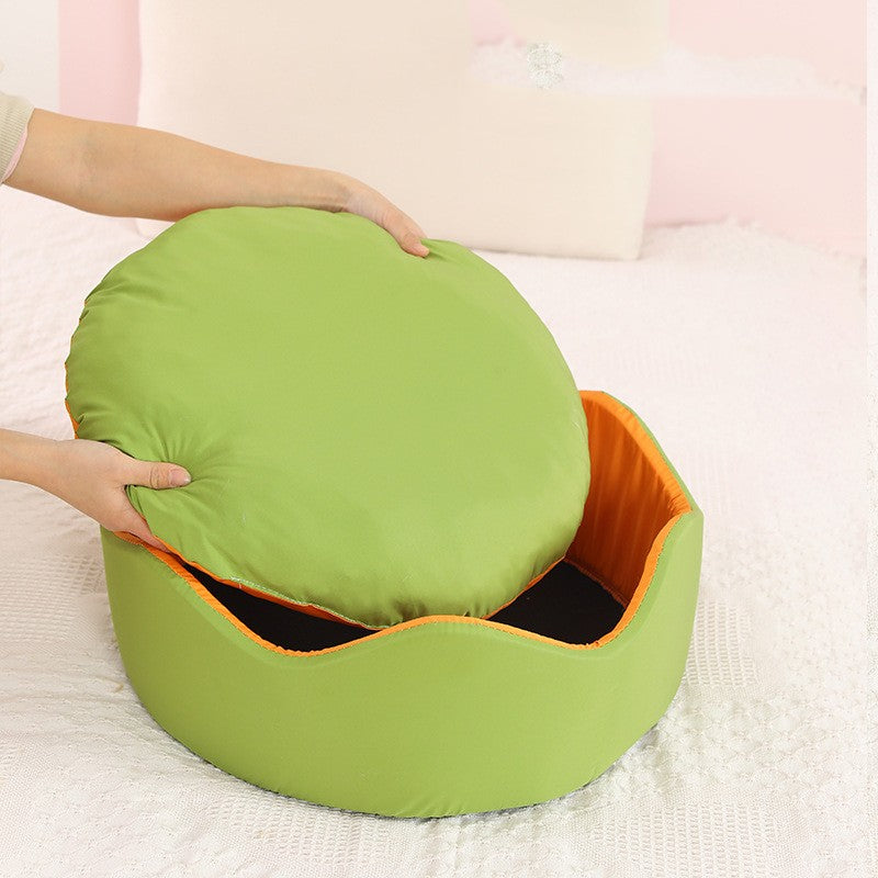 Ice Silk Breathable Nest Pet Bed Cooling Soft Indoor Sleeping