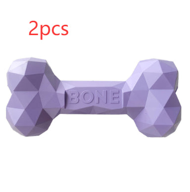 Pet Bite Resistant Rubber Bone Teeth Grinding Chew Toy