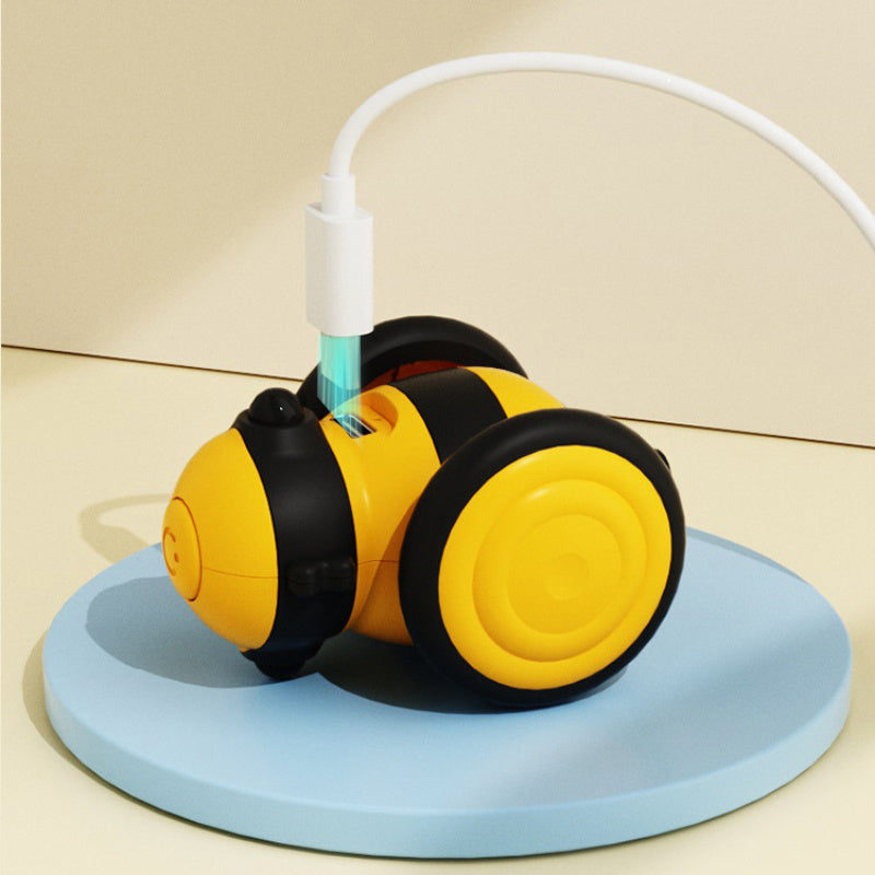 Electric Interactive Running Bee Pet Teaser Feather Toy
