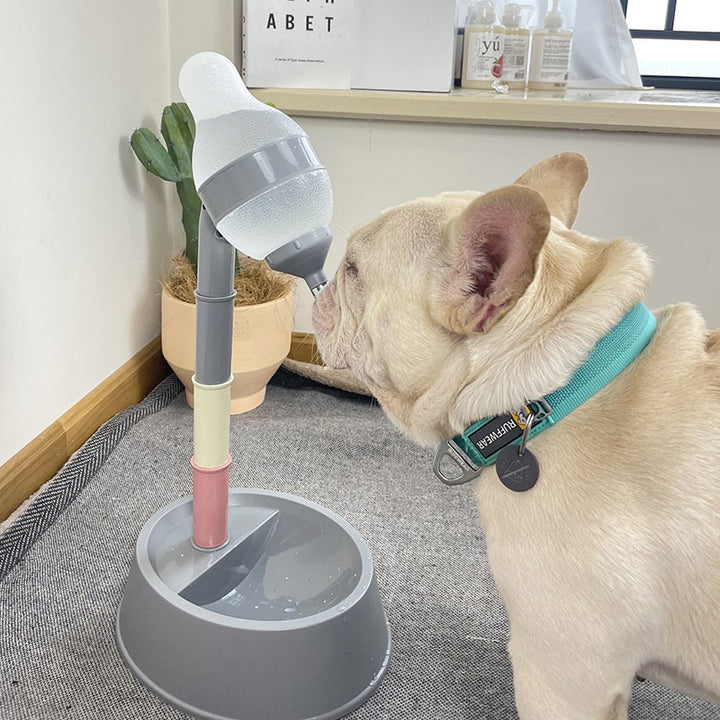 Automatic Height Adjustable Pet Water Dispenser Stand Fountain Feeding Bowl